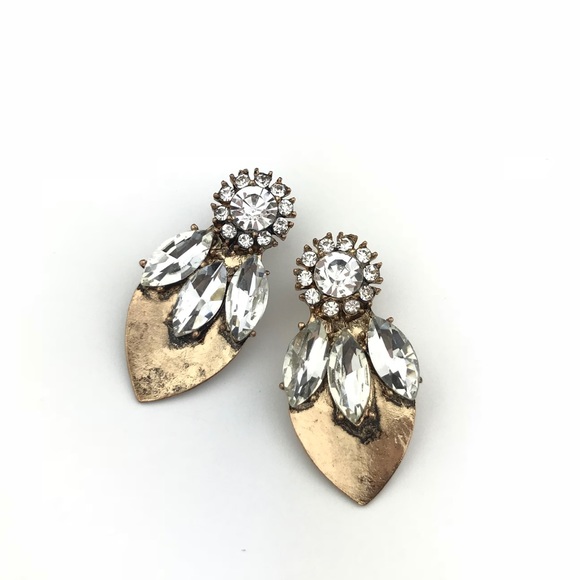 “Carmen” Crystal Petal Statement Earrings - Picture 2 of 3